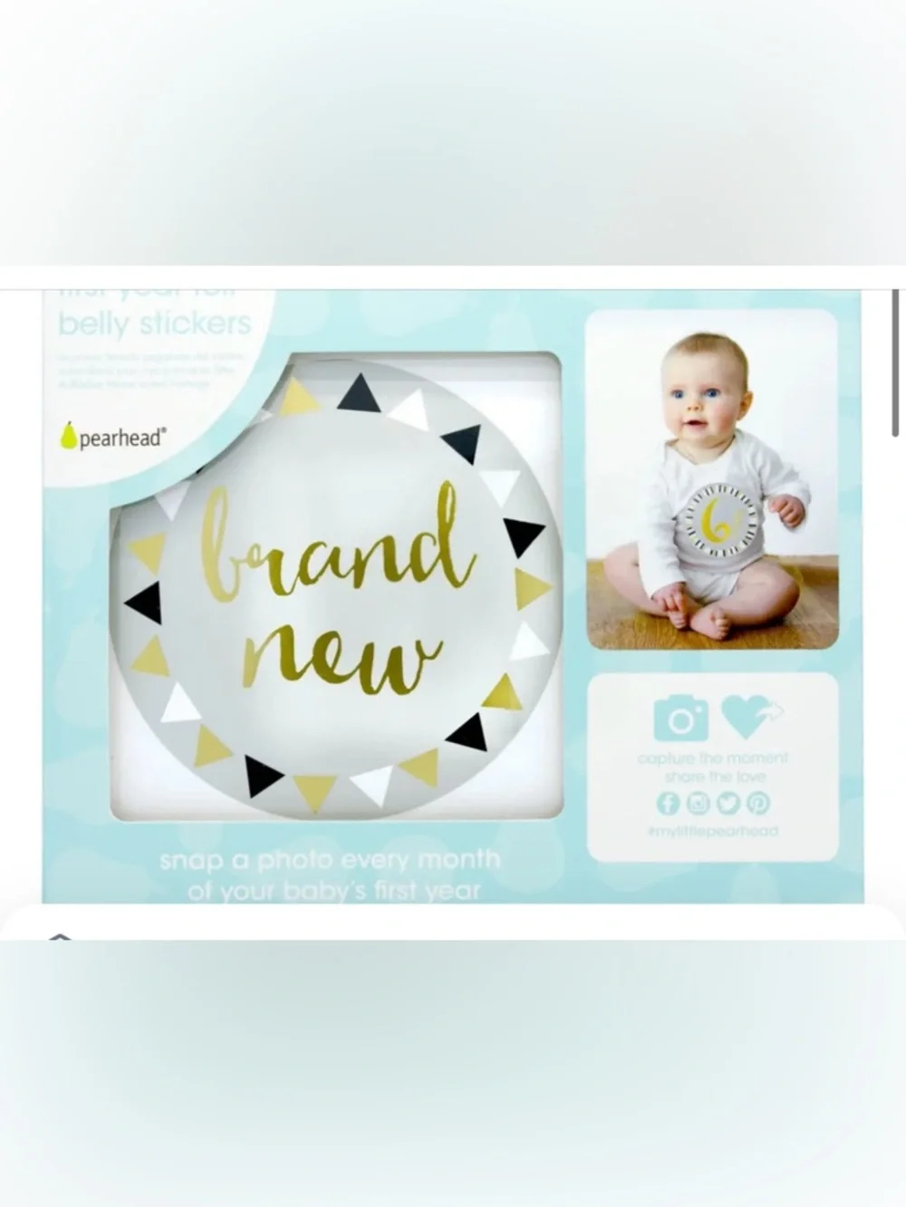 Monthly‎ Baby Milestone Stickers  - Gold & Gray